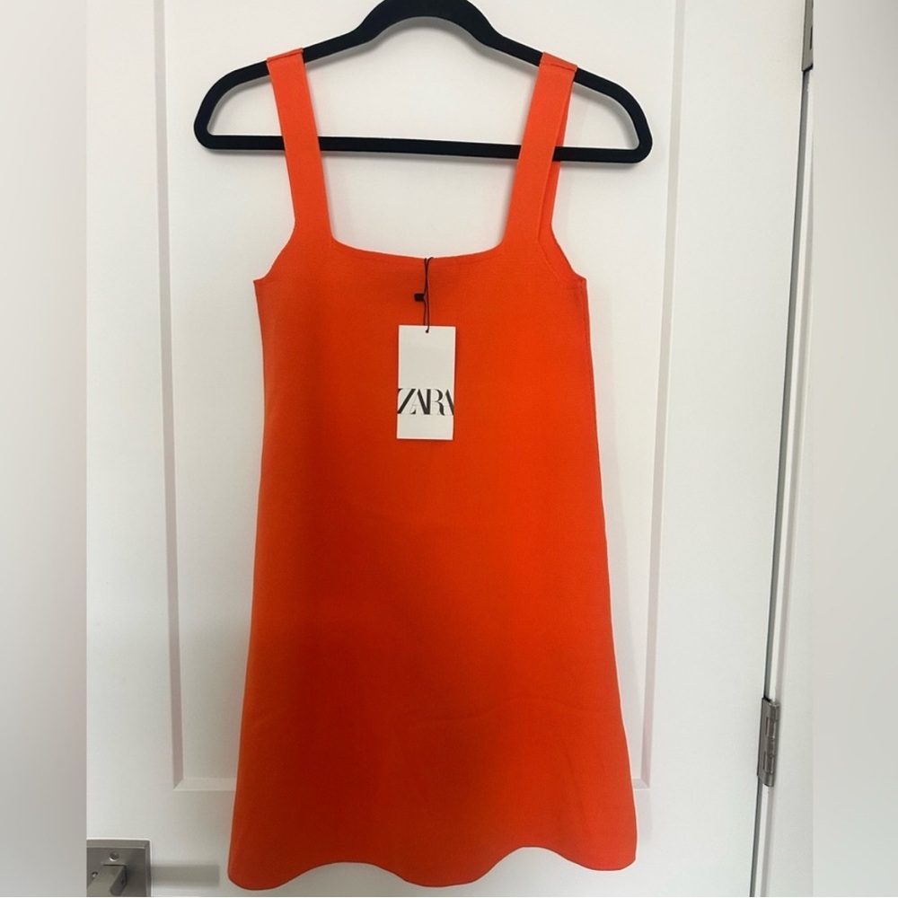ZARA Orange Sleeveless Summer Dress